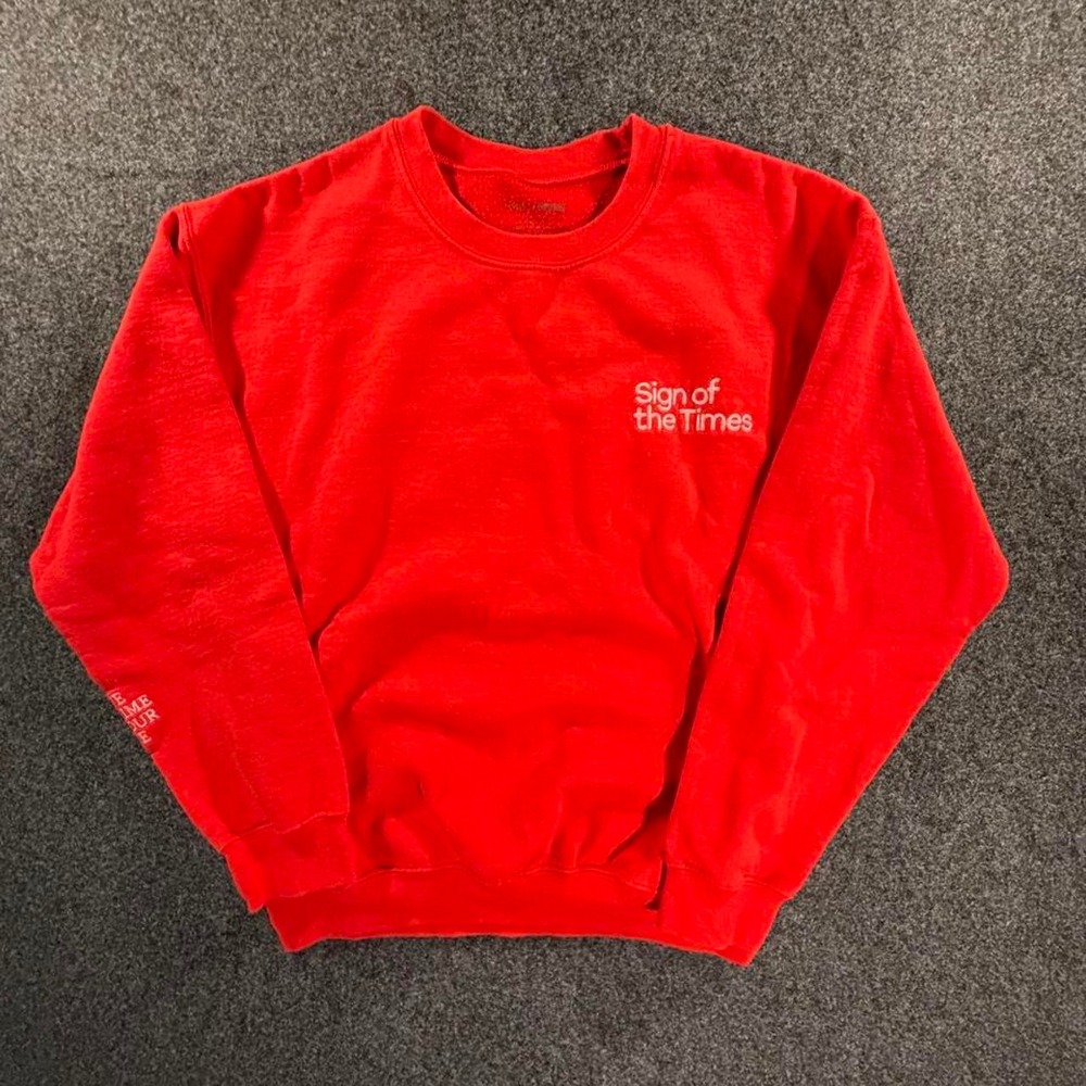 Harry Styles Sign of the Times Red Crewneck Sweatshirt Concert Merch Graphic